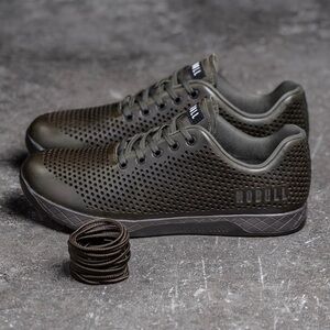 NOBULL Trainer Shoes Olive Green Leather Cross-Training Crossfit Womens Size 6.5